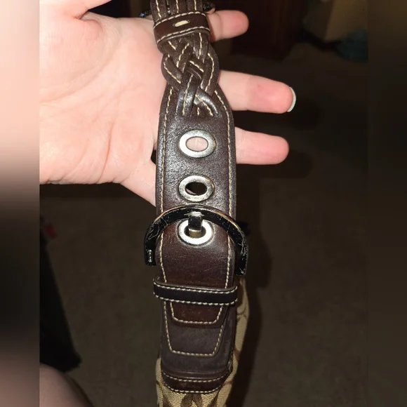 Vintage Coach Signature Canvas Jacquard Hobo Shoulder Bag - 6267 (Soho Era) - Picture 6 of 8